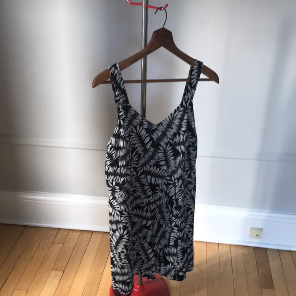 1 State Tropical Palm Leaves Print Dress
